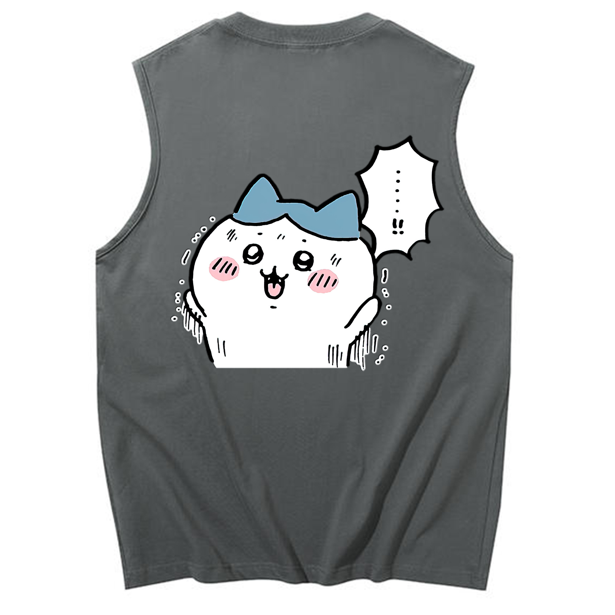 （画像用） ちいかわ ハチワレ Chii-kawa hachiware コットン100％タンクトップ（背面プリント）